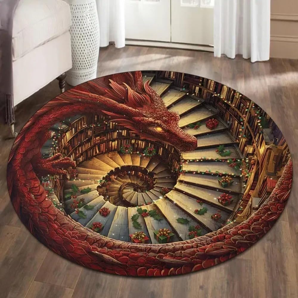3D Black Cat Secret Library Illusion Rug