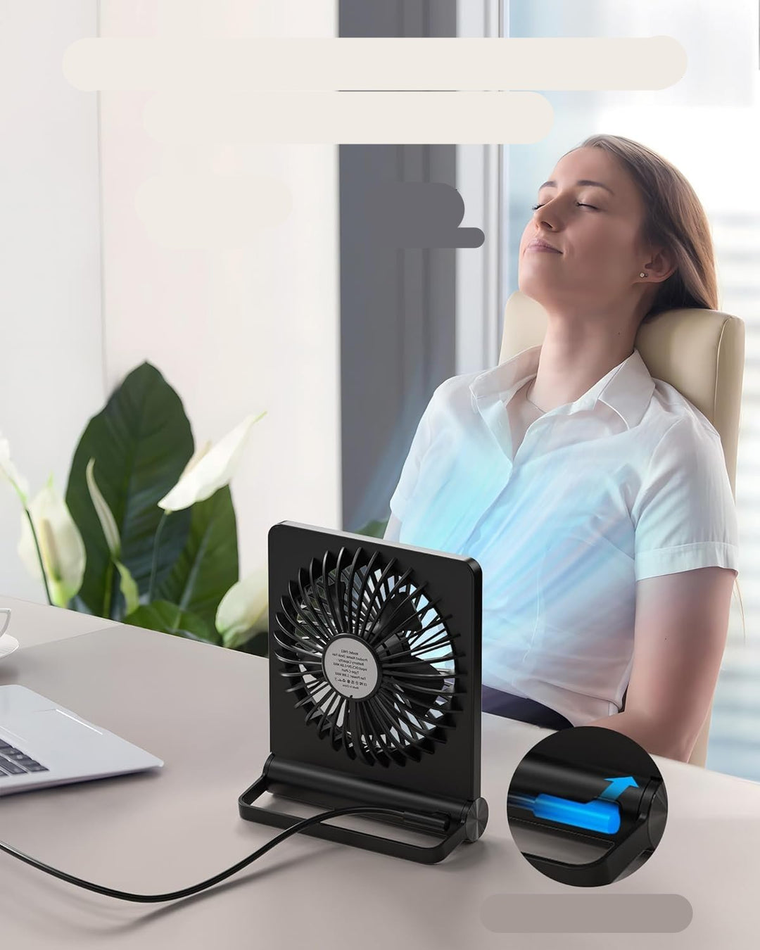 Ultra-Quiet Compact Table Fan