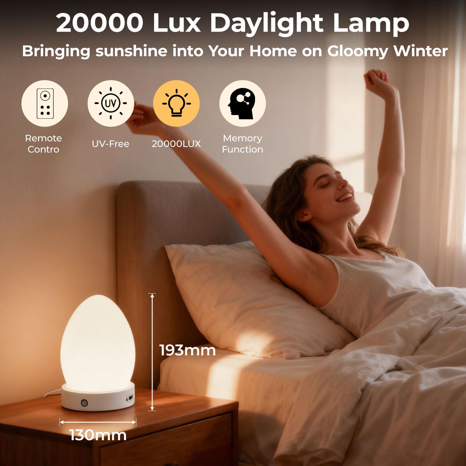 20000Lux SAD Light Therapy Lamp