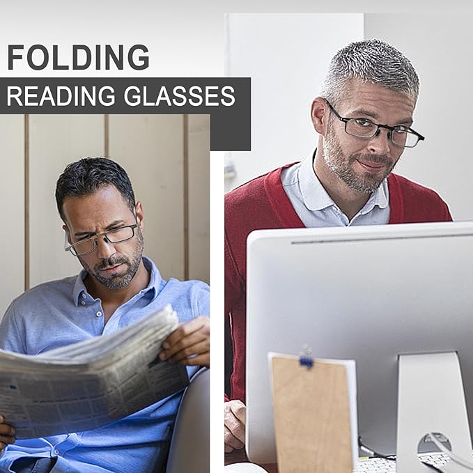 Portable Folding Reading Glasses with Blue Light Protection