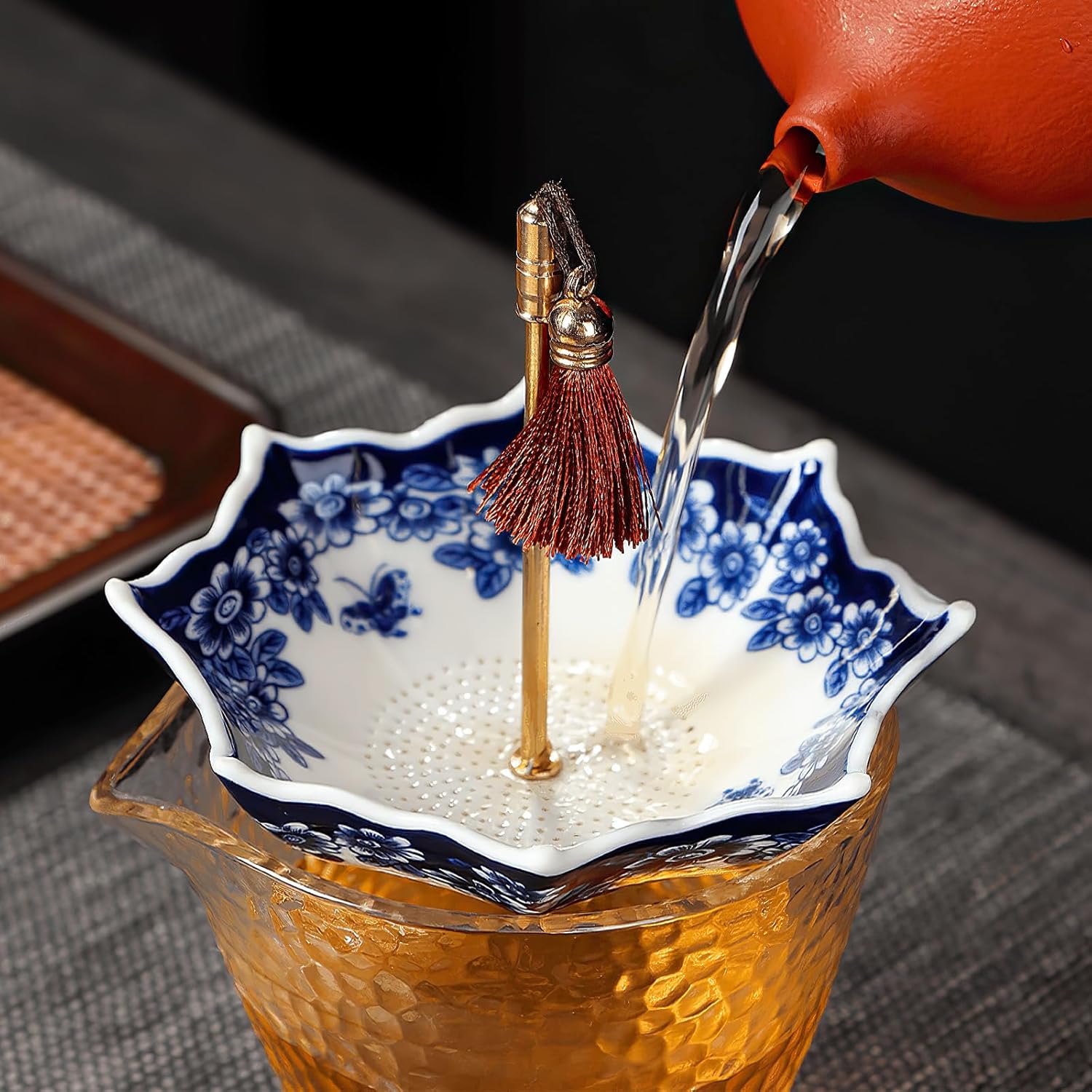 Umbrella-Shaped Ceramic Tea Strainer