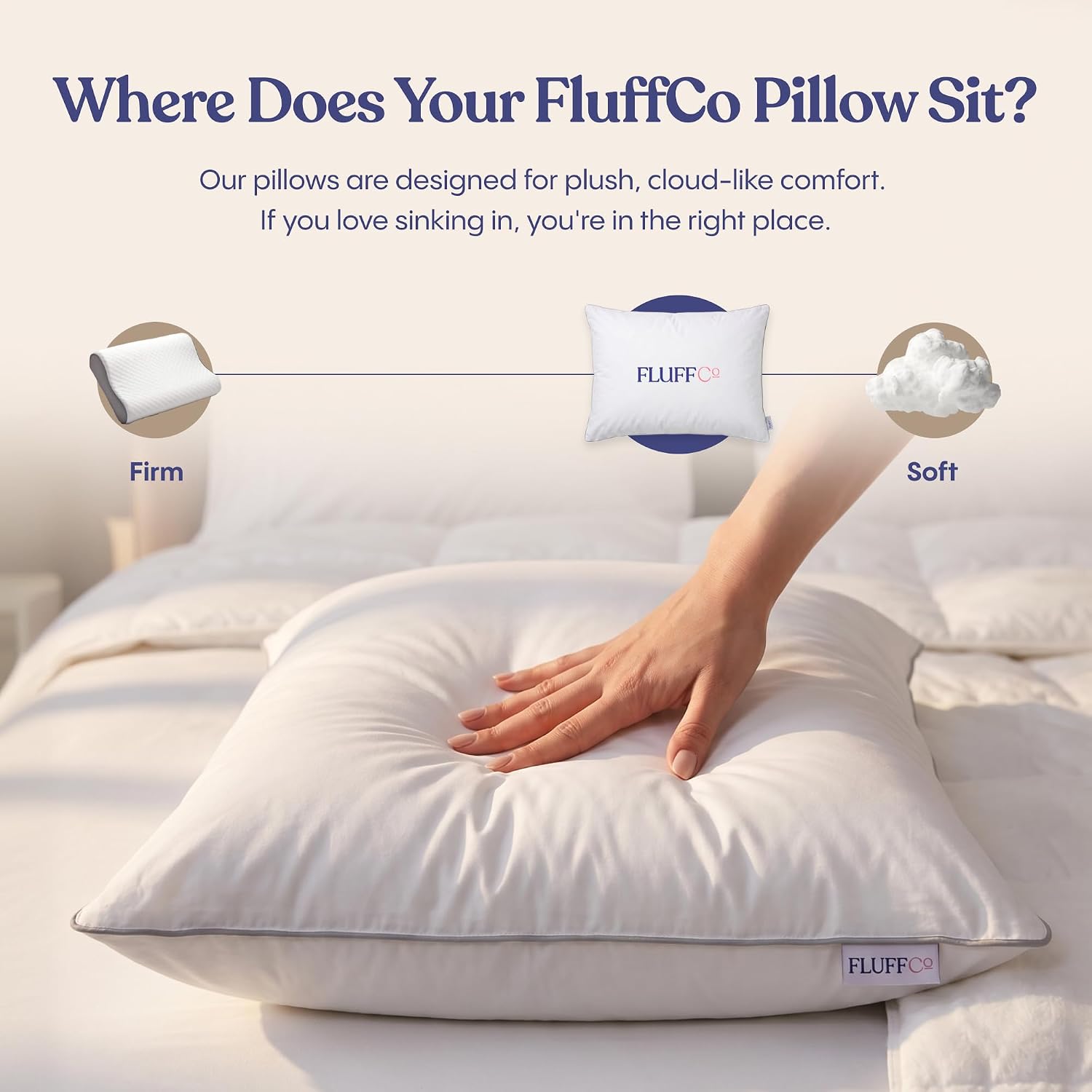 Premium Soft Faux-Goose-Down Pillow （2 Pack）