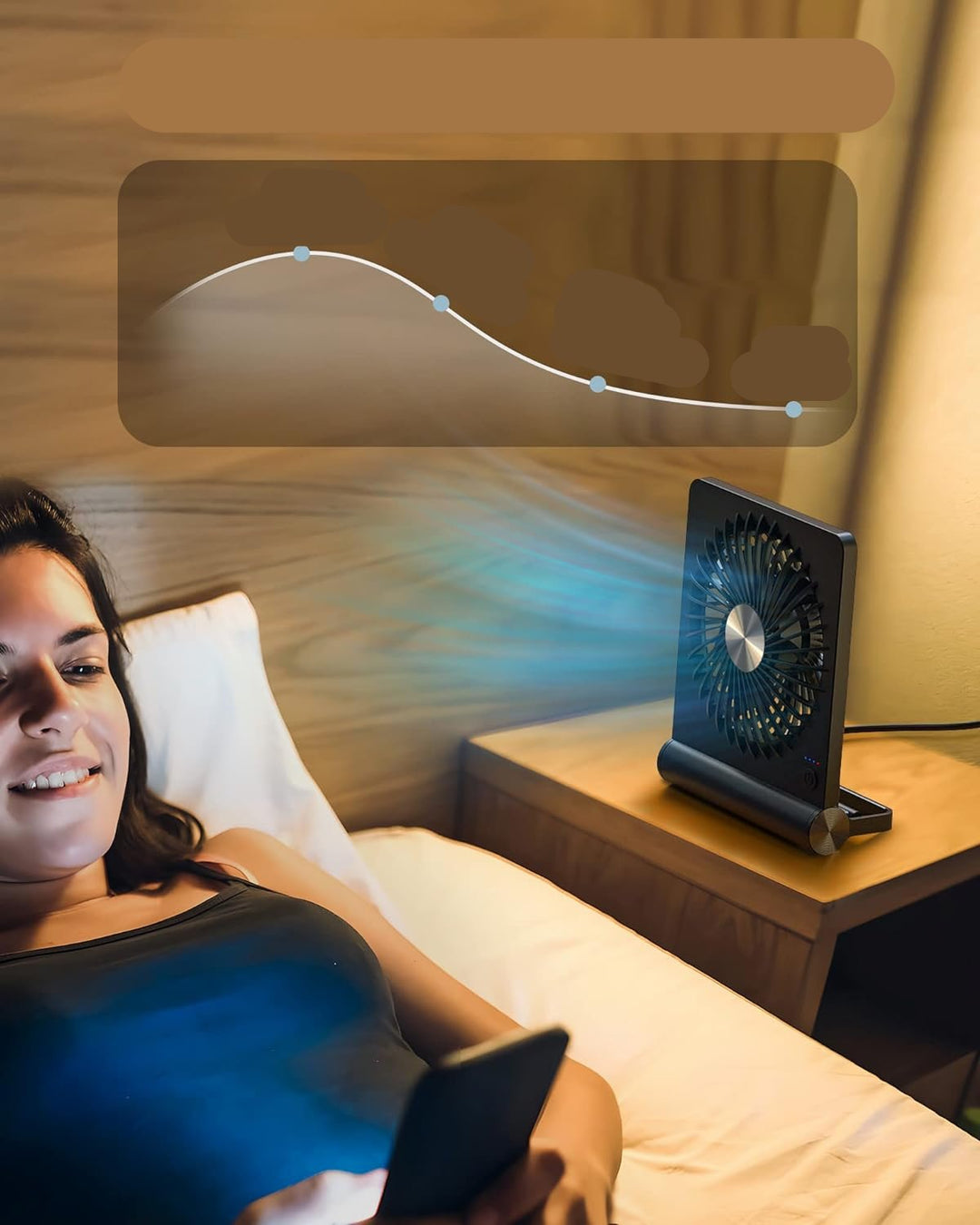 Ultra-Quiet Compact Table Fan