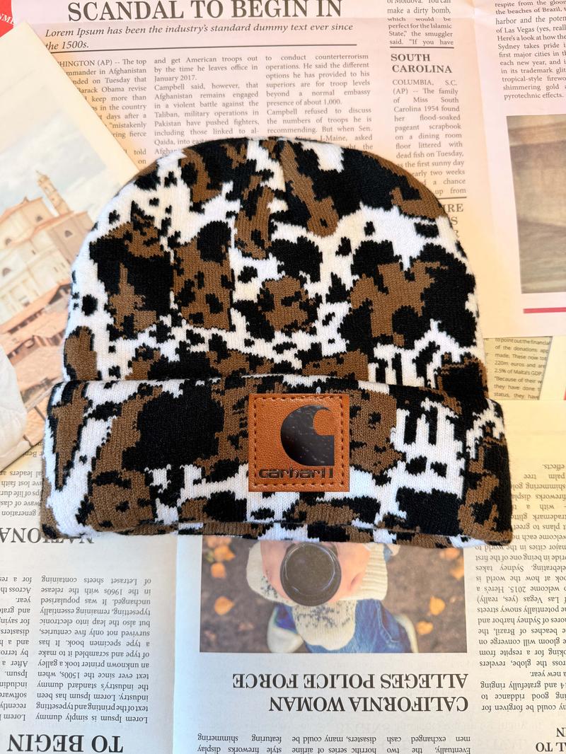 💖Vintage Cow Print Wool Hat