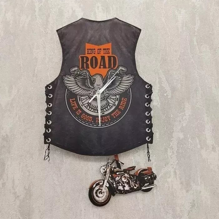 🔥Hot Sale 49% OFF 🏍️Motorcycle Vest Mute Wall Clock