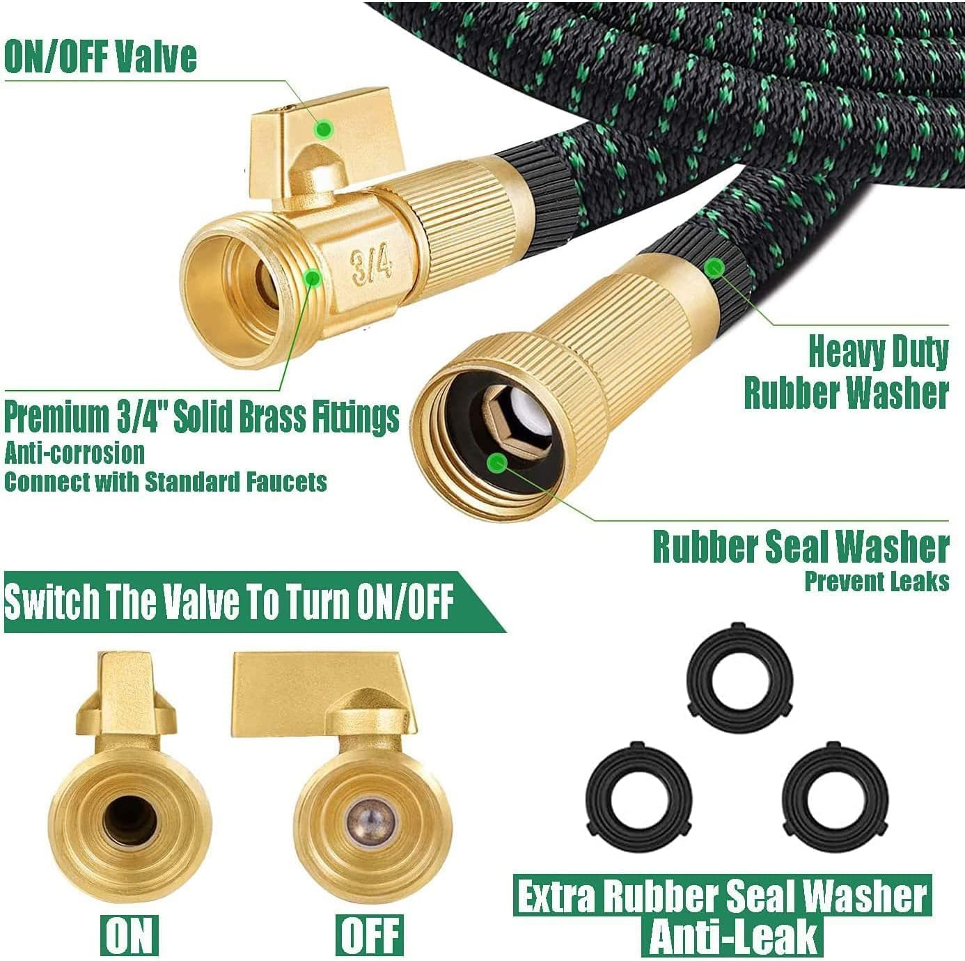 Expandable kink-resistant flexible water hose