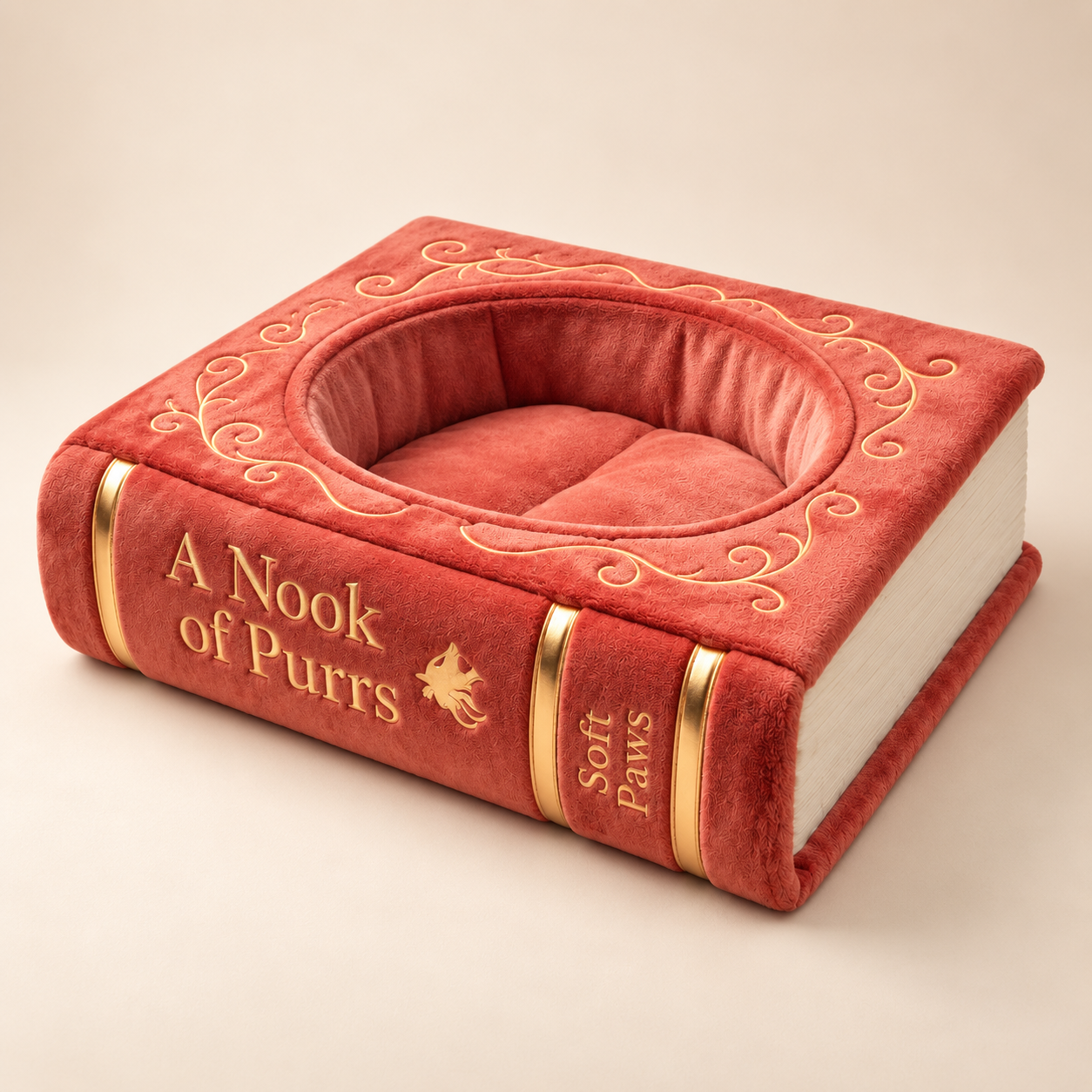 Winter Warm Semi-Enclosed Cat Bed——COZY STORYBOOK PLUSH CAT NEST