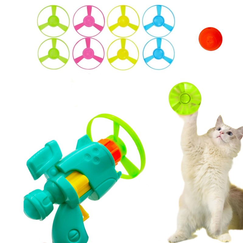 Light-Up Flying Disc Cat Launcher Set