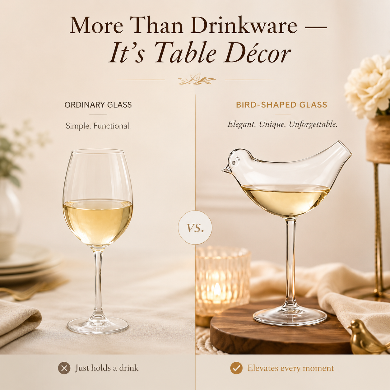 Bird-Shaped Crystal Cocktail Glasses – Make Every Drink a Conversation Piece
