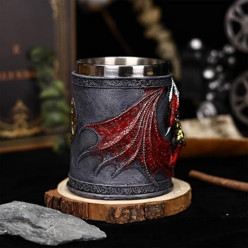 Retro Gem Dragon Stainless Steel Mug