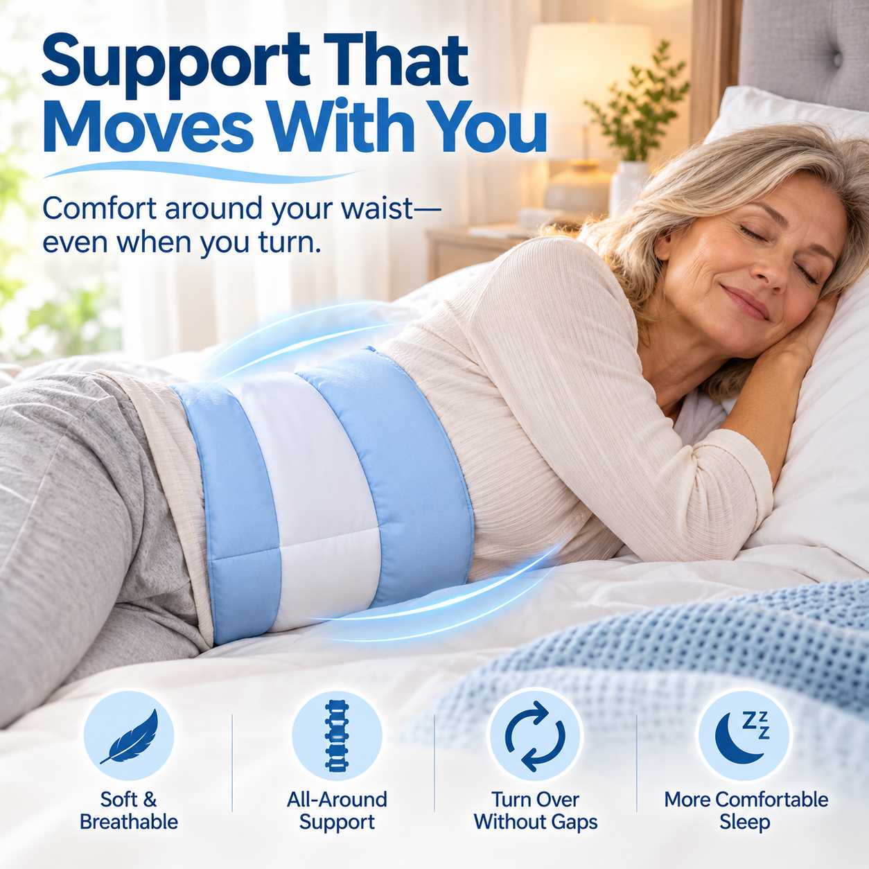3-Zone All-Night Waist Support Pillow