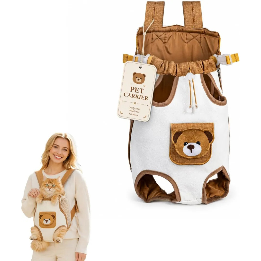 Cute Bear Design Front Pet Carrier Backpack