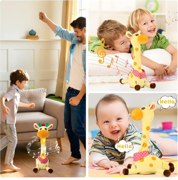 🎉 Best-Selling Musical Giraffe Toy – Sings, Dances & Repeats What You Say! 🦒🎵🗣️