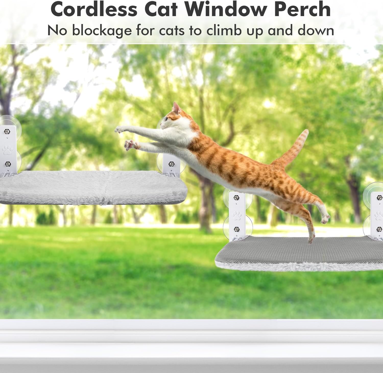 Foldable Cat Beds for Indoor Cordless Cat Window Perch