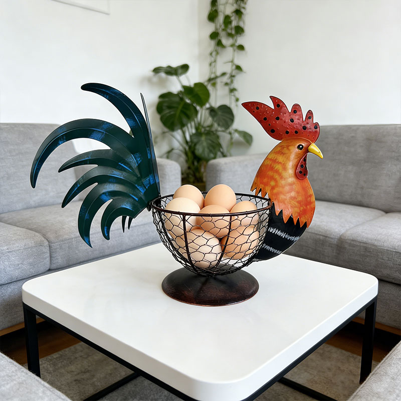 🐔 Rustic Rooster Wire Basket – Farmhouse Charm for Every Space ✨