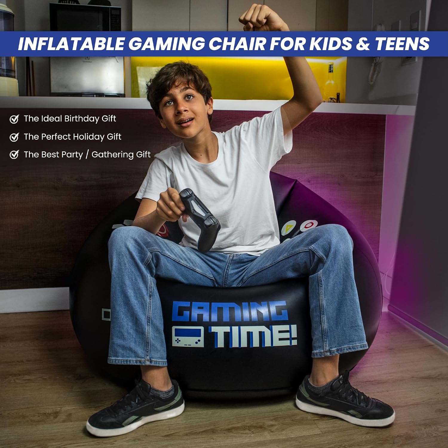 🎮 Inflatable Gaming Chair With Ottoman
