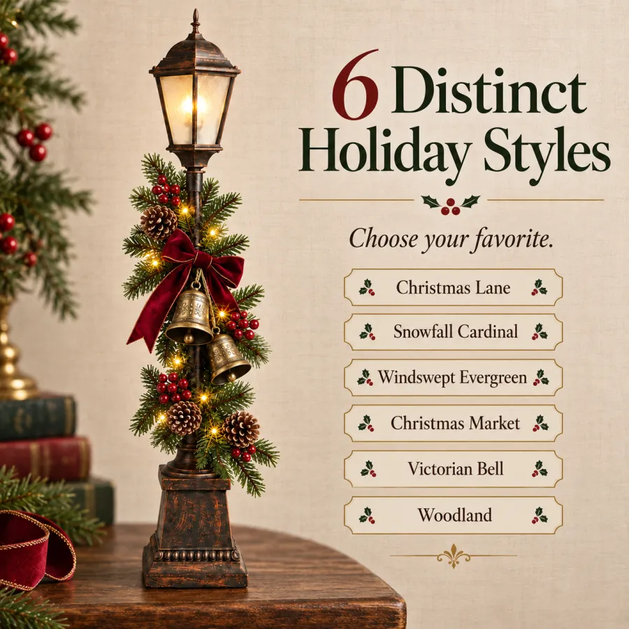 Old Christmas Streetlight – Lighted Tabletop Holiday Decor