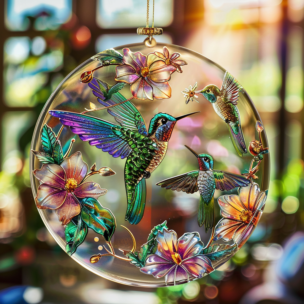 💝Floral Hummingbird Suncatcher
