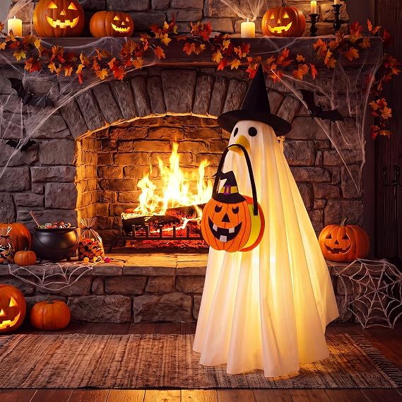 👻Light-Up Halloween Ghost Porch Goose Outfit Set