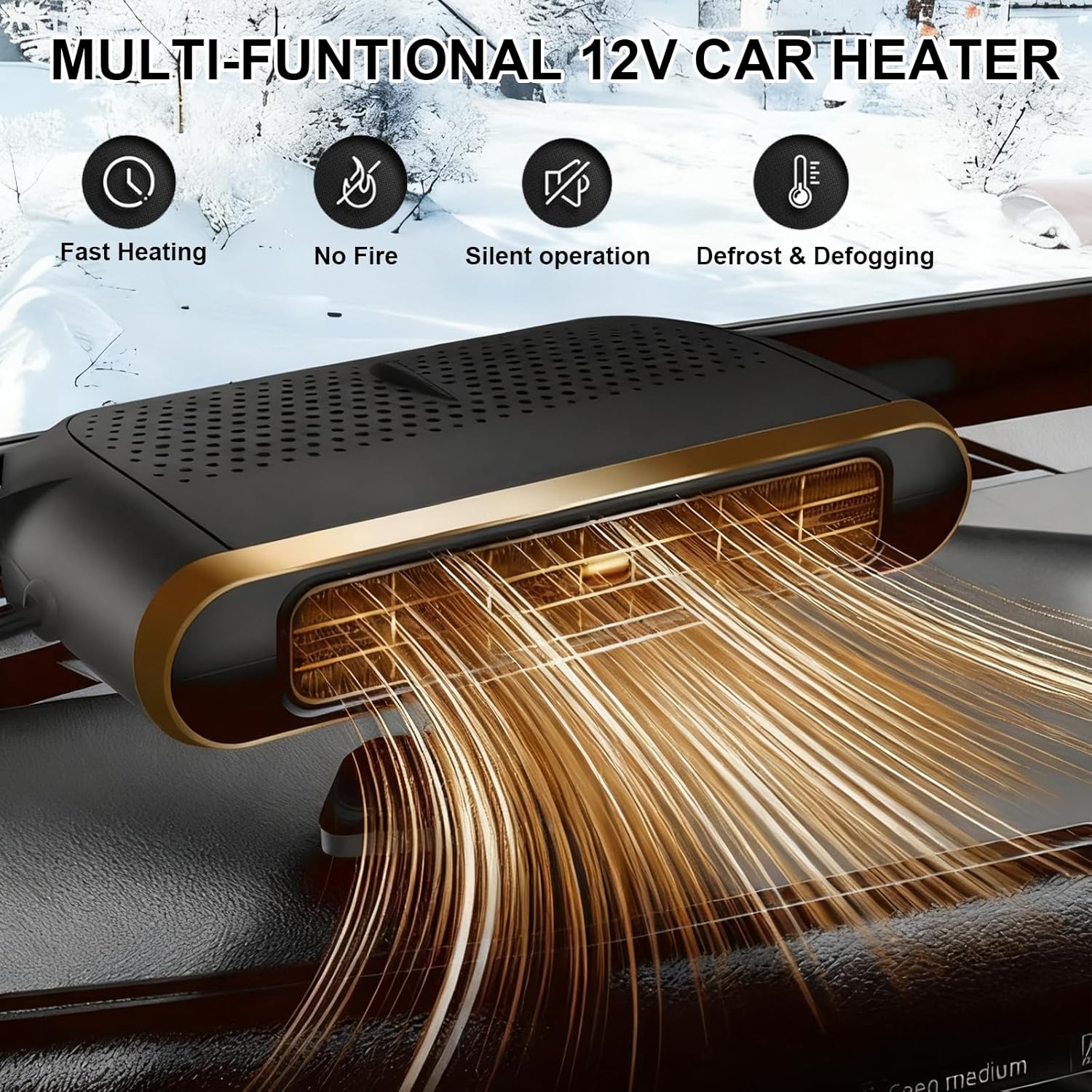Widened Portable Fast Heating Defrost Defogger