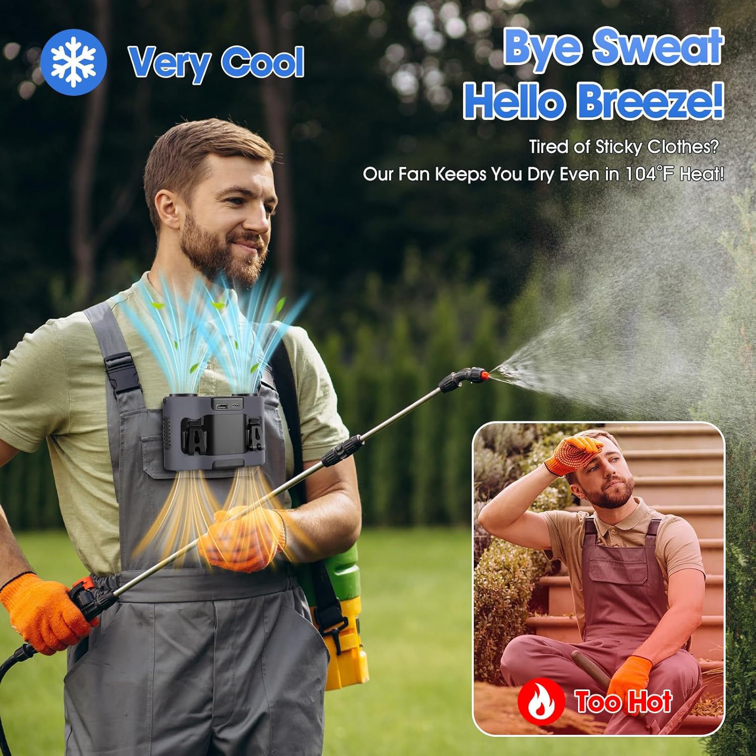 🌀 Portable Waist Fan – Powerful Cooling On the Go