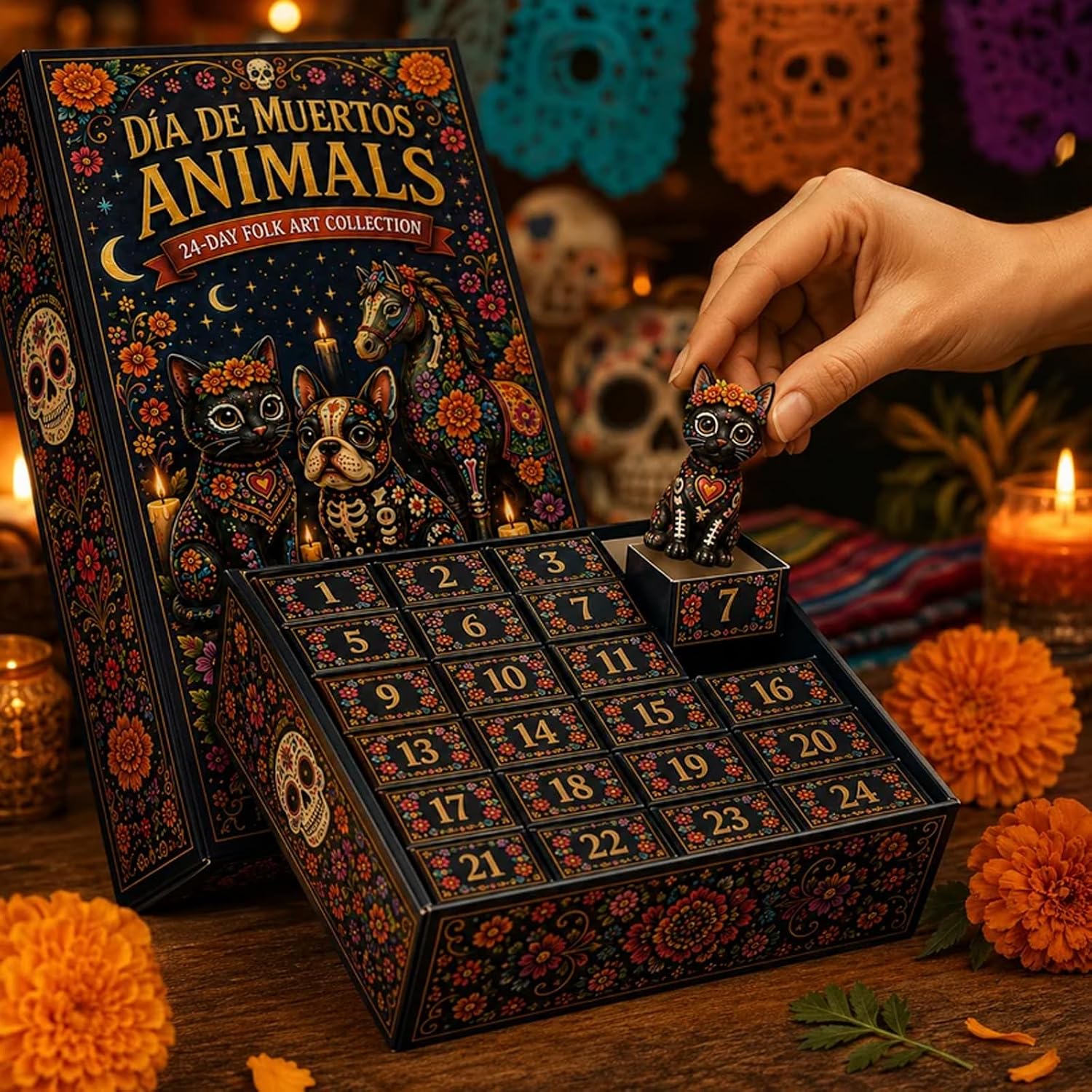 24-Day Ethnic Art Animal Figurine Calendar