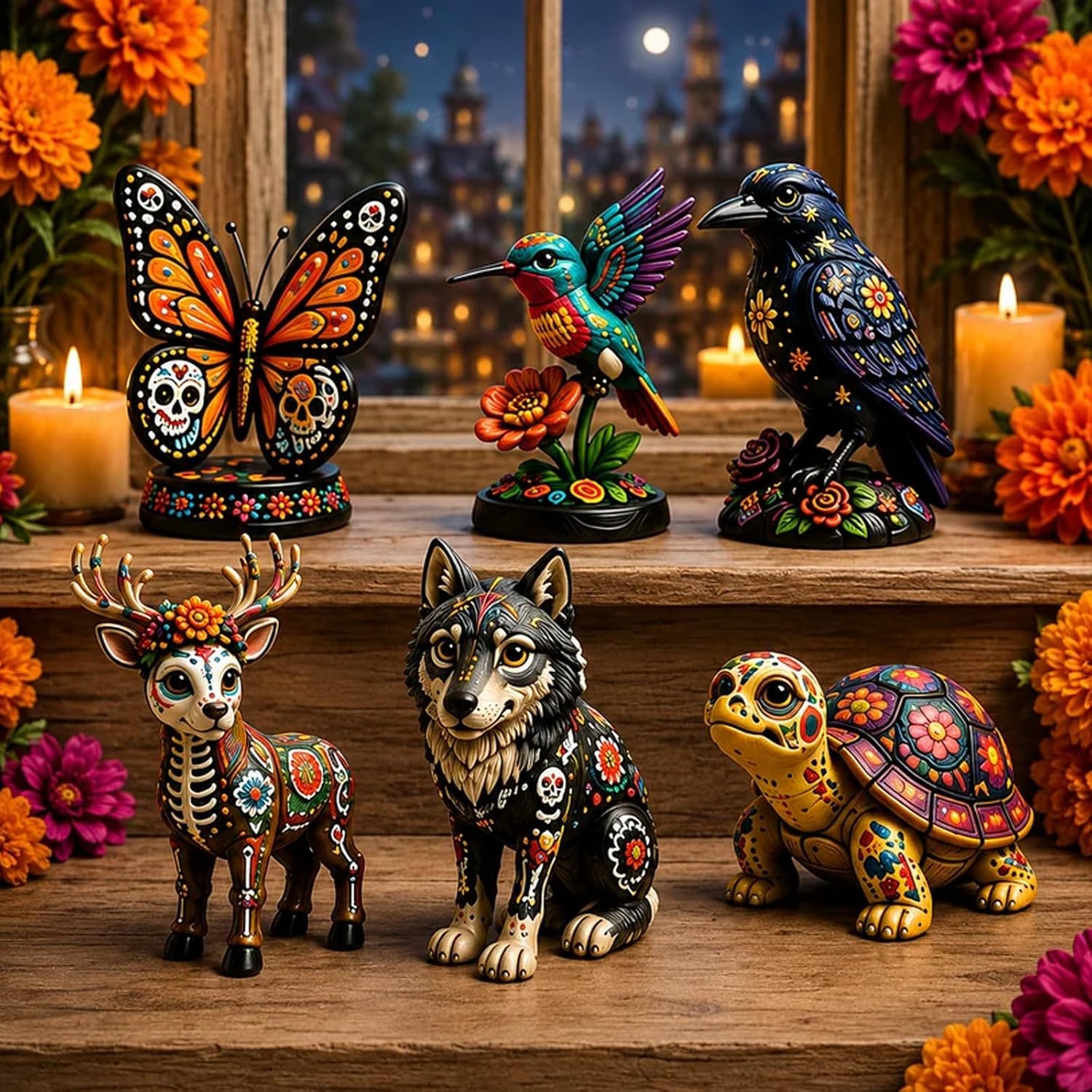24-Day Ethnic Art Animal Figurine Calendar