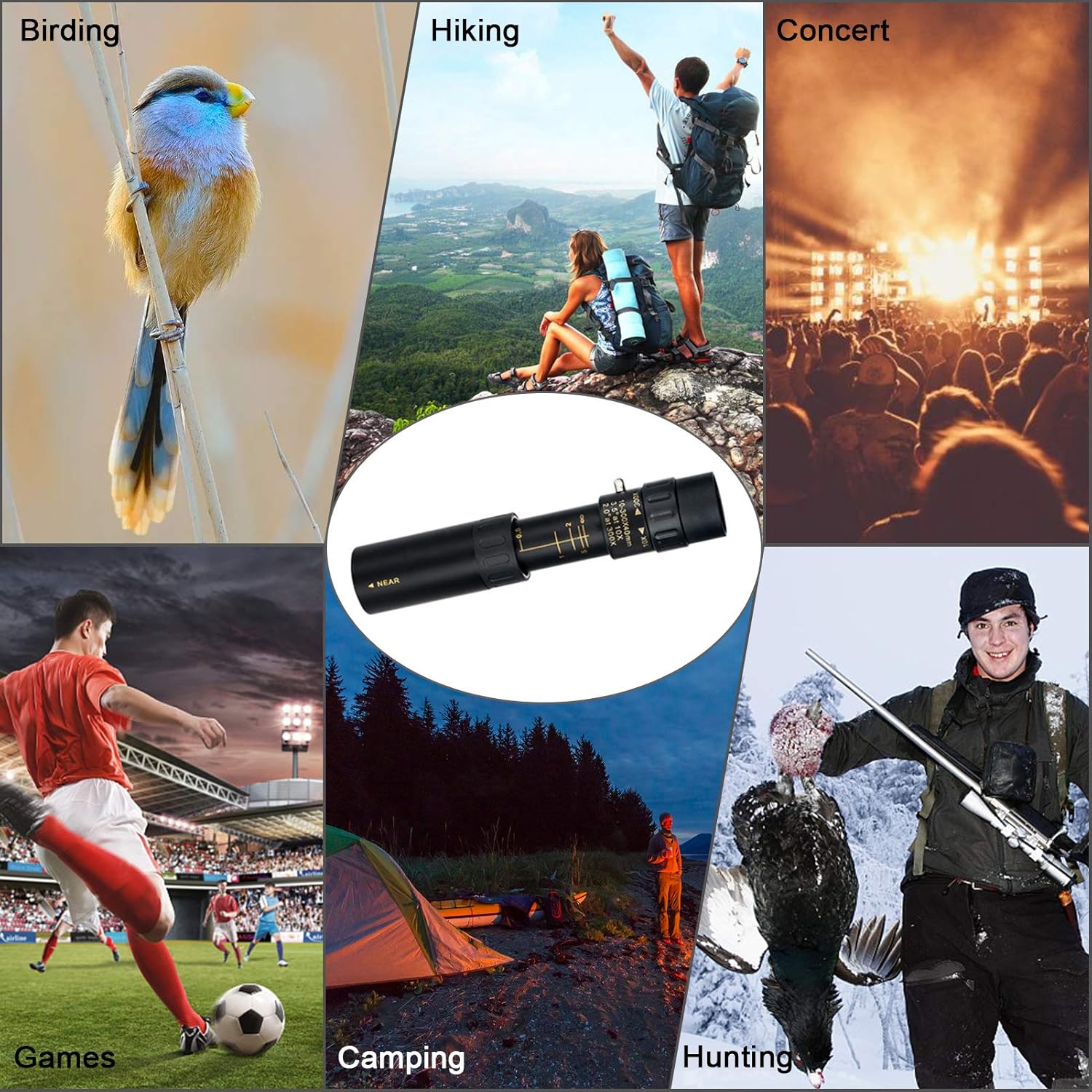 10x-300x Monoculars, Compact And Waterproof, Suitable For Hunting, Bird Watching, And Hiking.