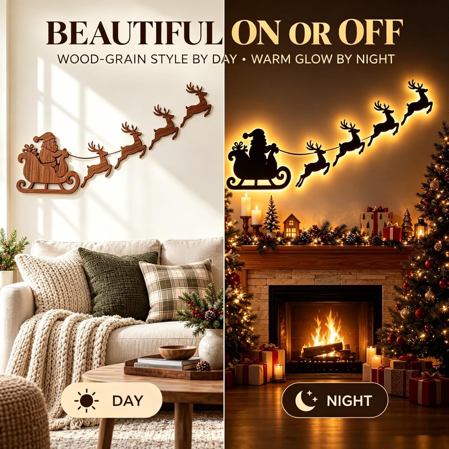 Magical LED Reindeer Christmas Wall Decor