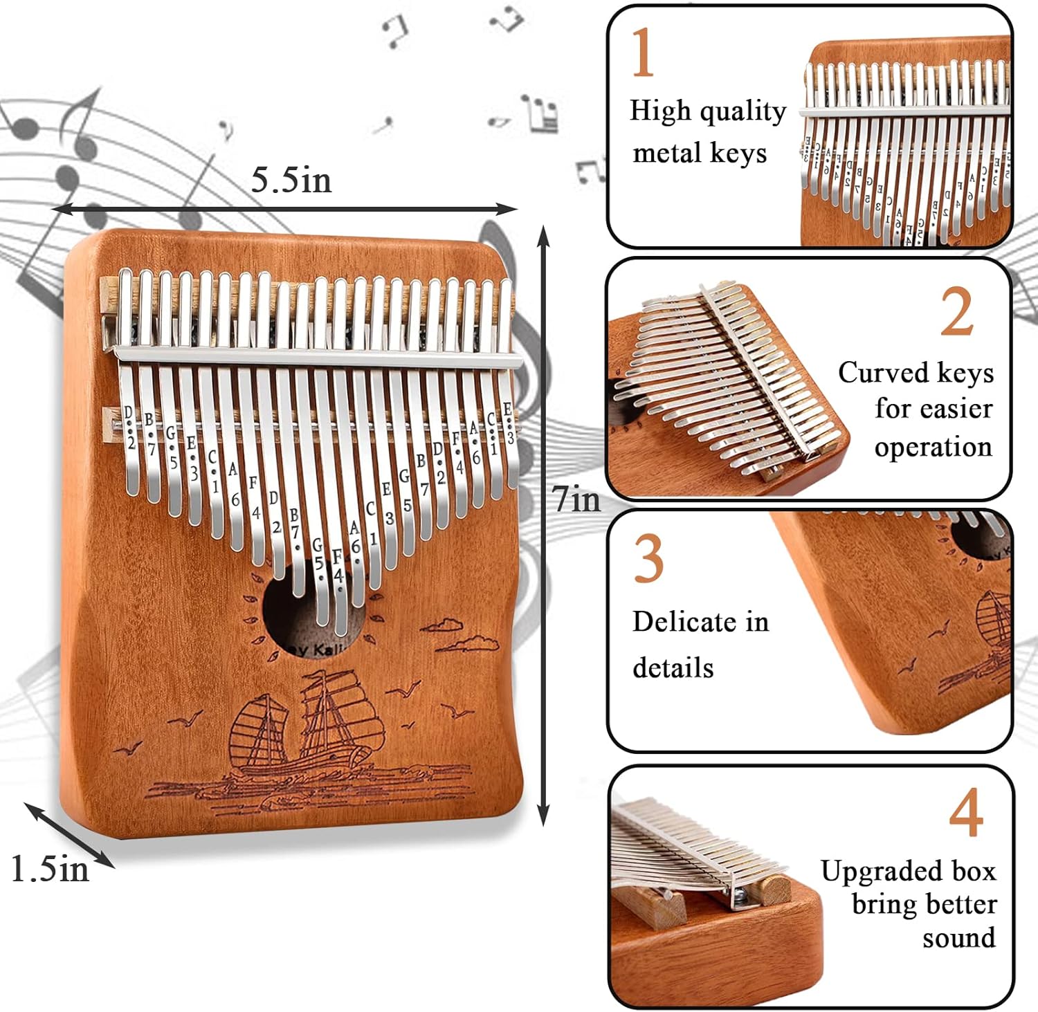 Sail Away Finger Piano Kalimba 21 Keys