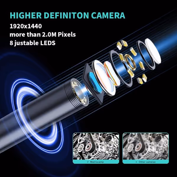 16.4ft Endoscope Camera with Light for iPhone and Android