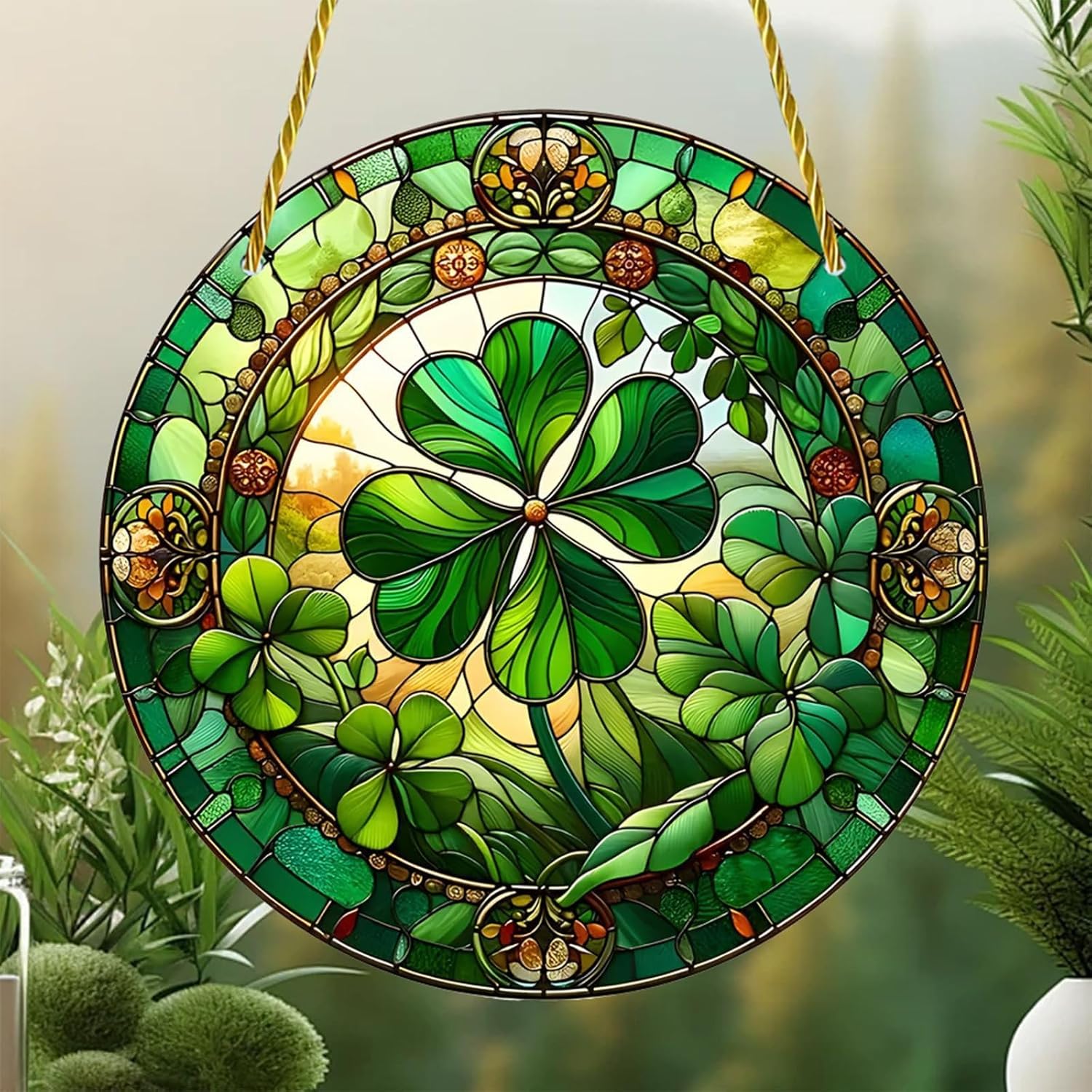 🍀Good Luck Clover Suncatcher - Represents Faith, Hope And Love