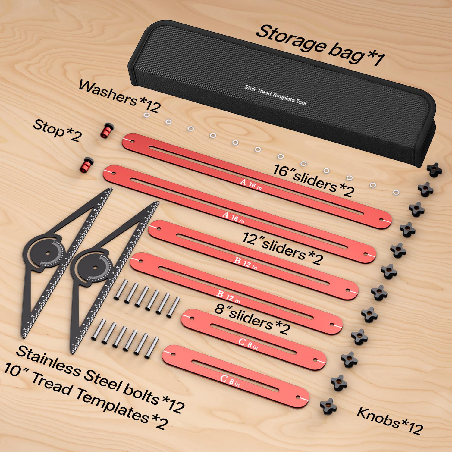 Adjustable Stair Tread Template Tool – Copy the Shape Before You Cut 🛠️