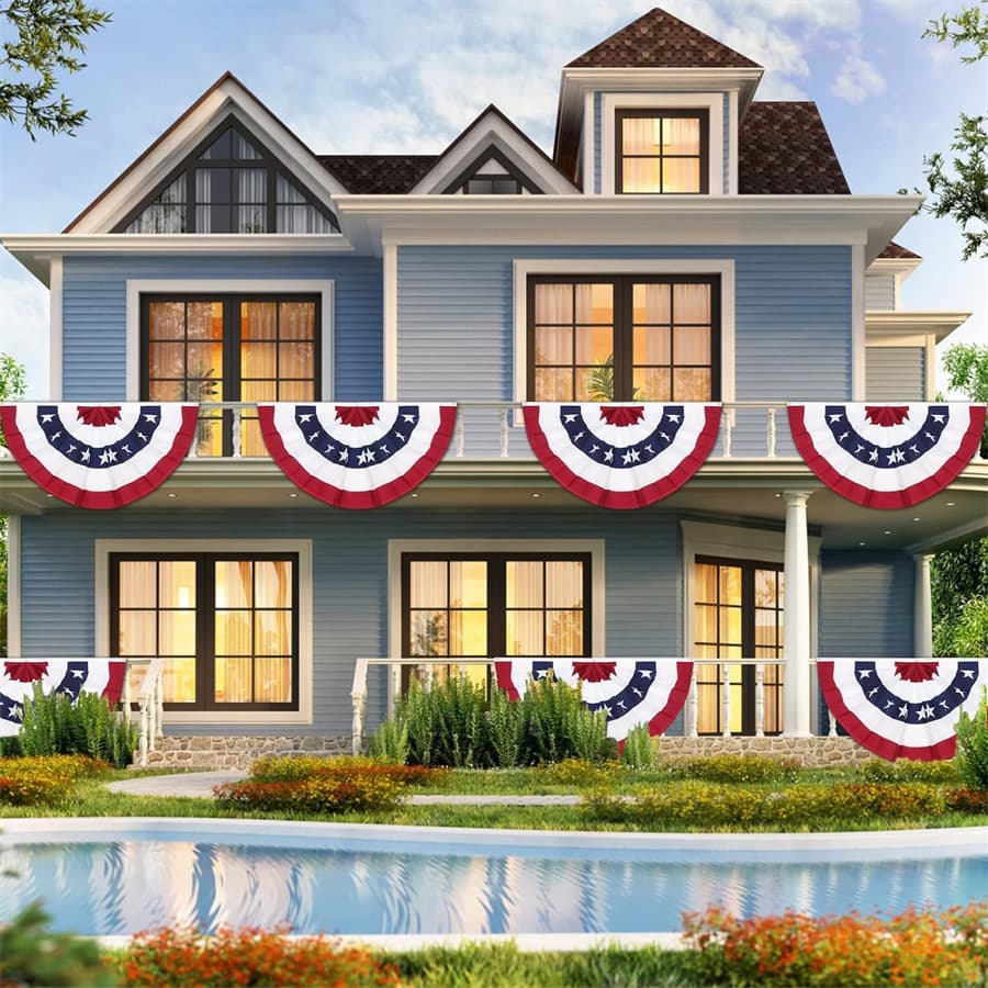 American Patriotic Pleated Fan Flag