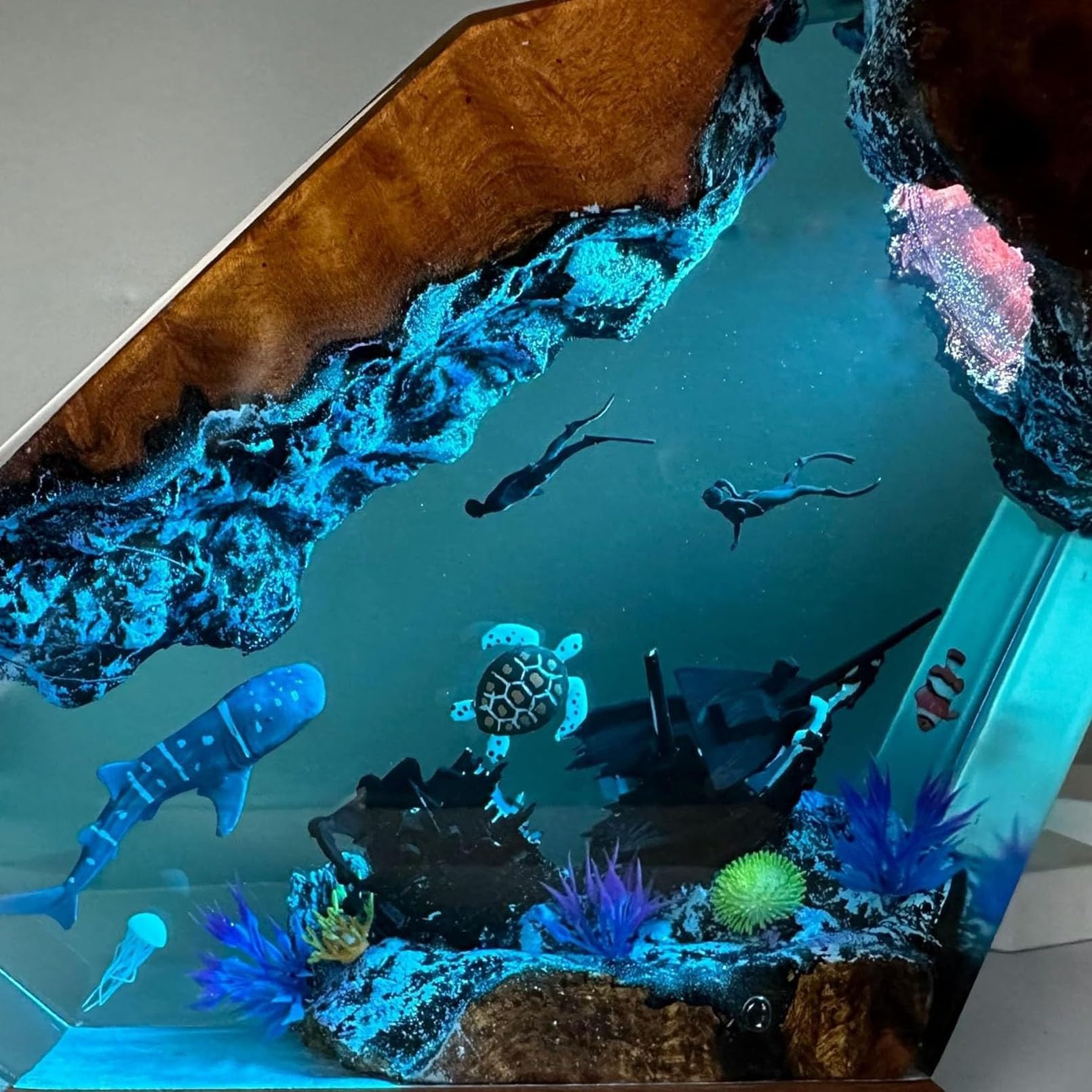 Dolphin and Turtle Resin Night Light