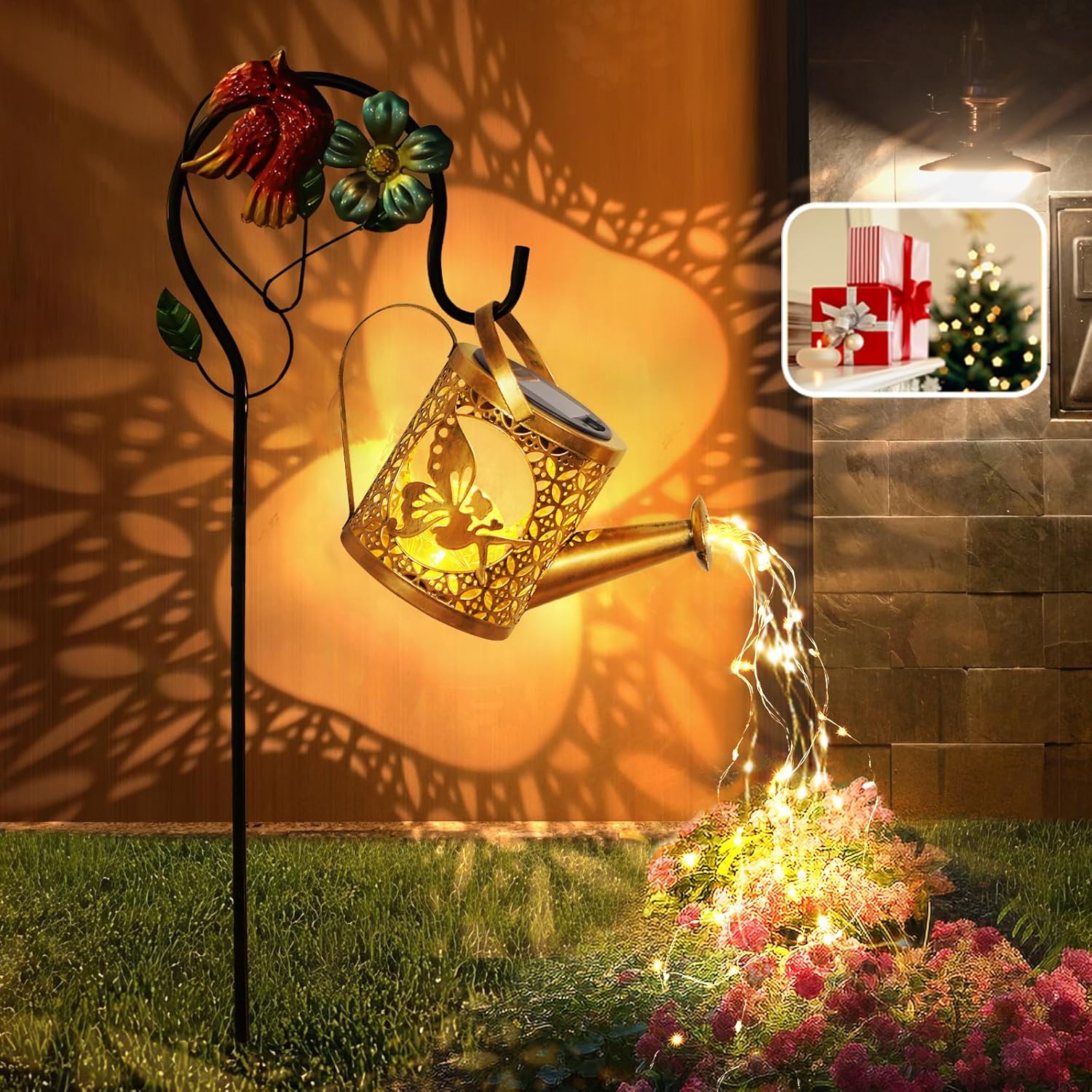 Hanging Metal Solar Kettle Fairy Lights