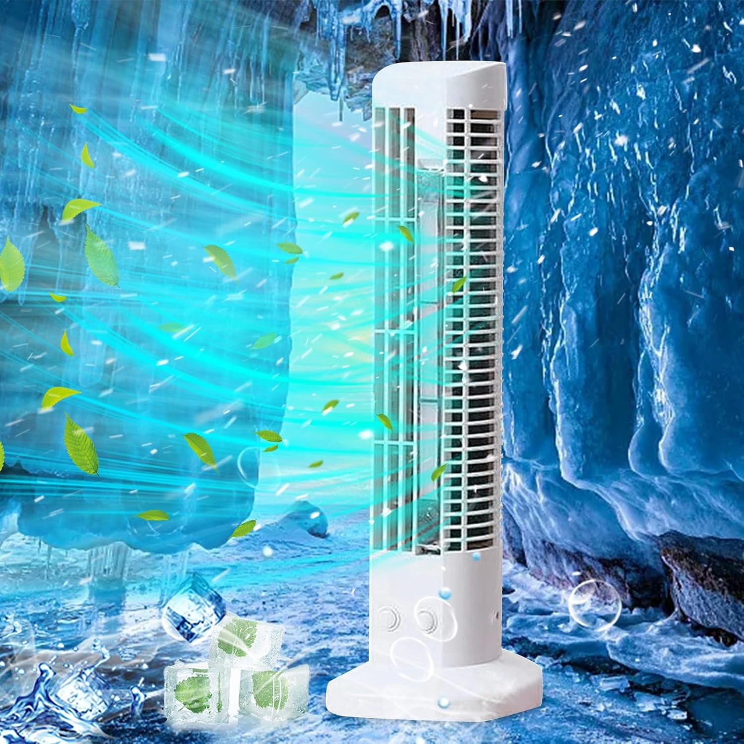 Portable Floor Fan Cooling Tower Fan With Led Light