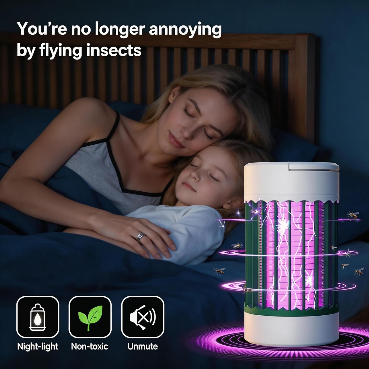 3-in-1 Rechargeable Mosquito Killer Lamp – UV Light, CO2 Lure & 4000V Electric Grid