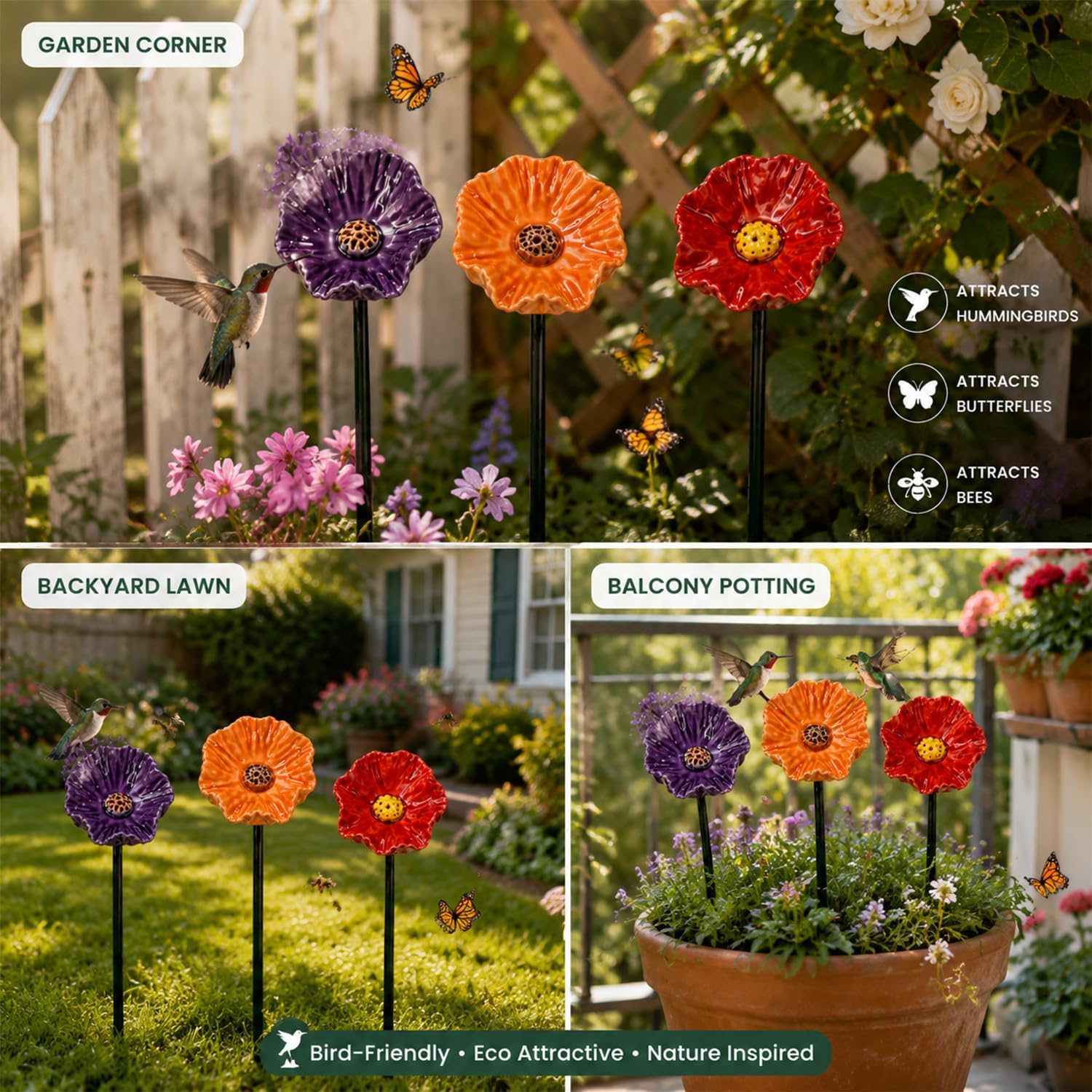 🐝 Bee Watering Garden Stake - A Beautiful Little Oasis for Bees, Butterflies & Pollinators 🌼