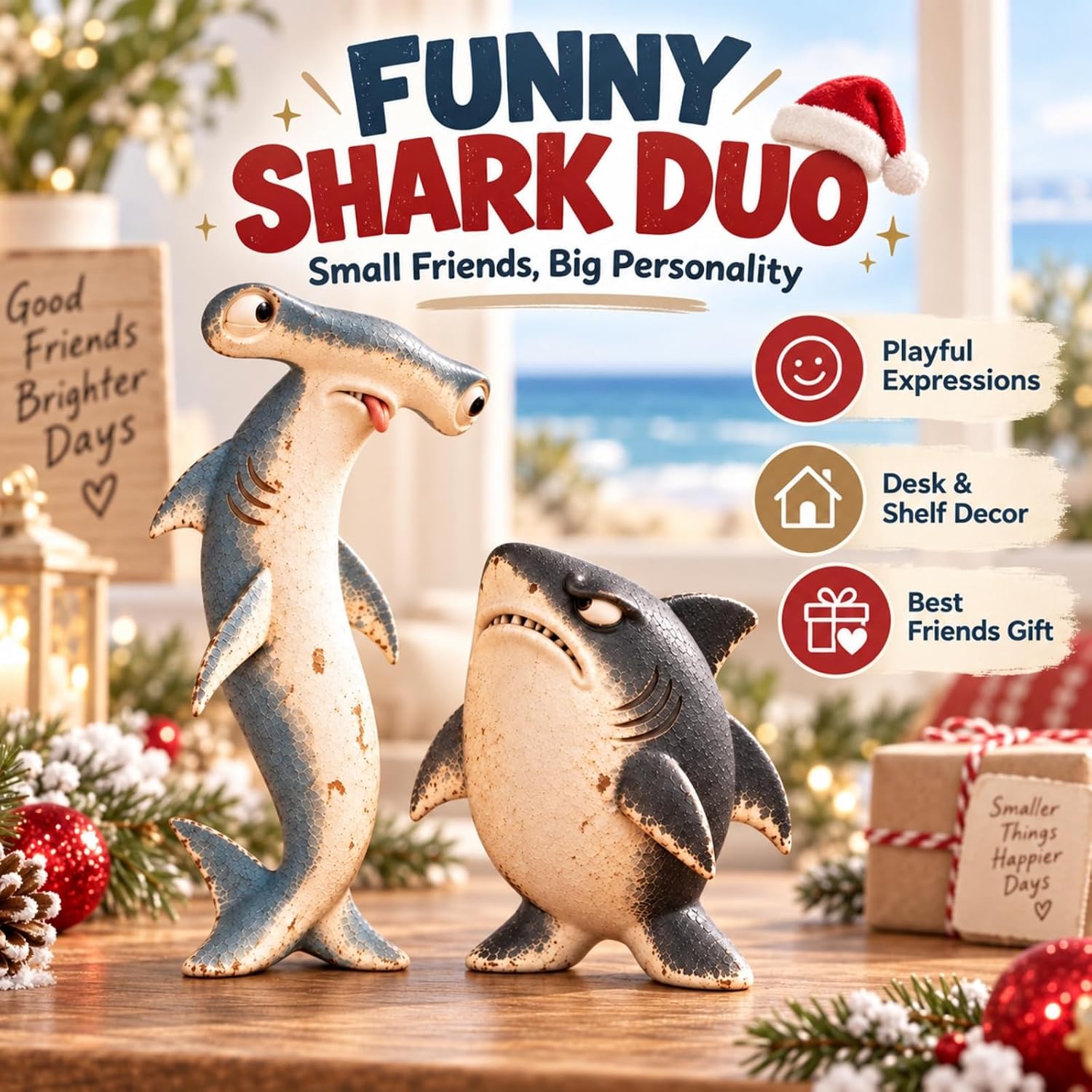 Funny Shark & Dolphin Ocean Figurine Set