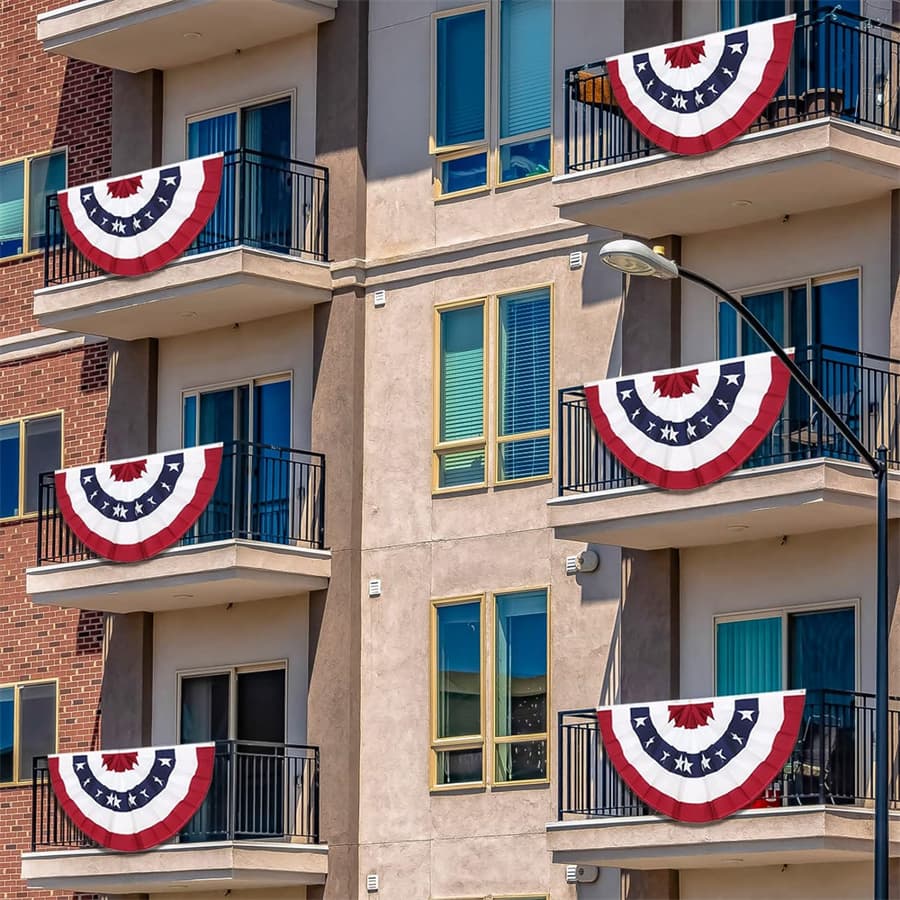 American Patriotic Pleated Fan Flag