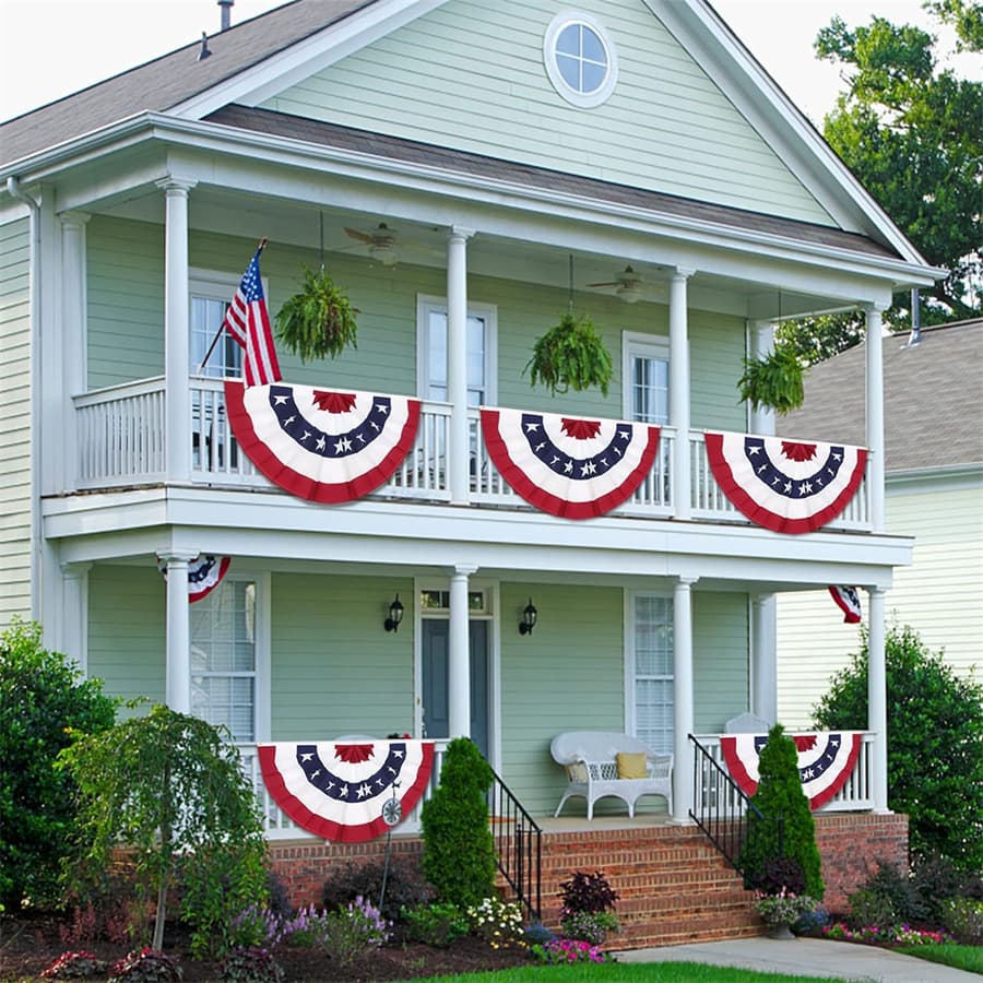 American Patriotic Pleated Fan Flag