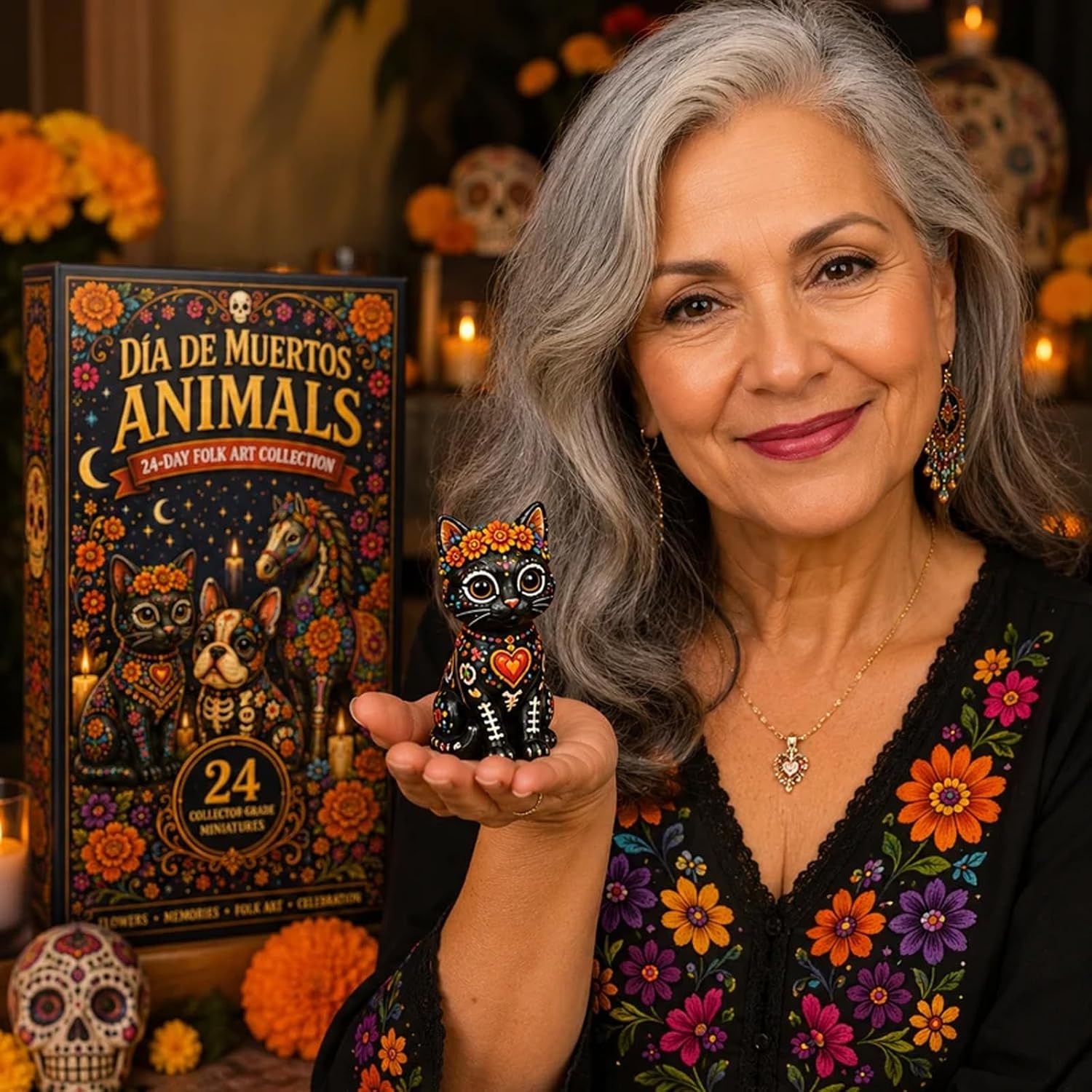 24-Day Ethnic Art Animal Figurine Calendar