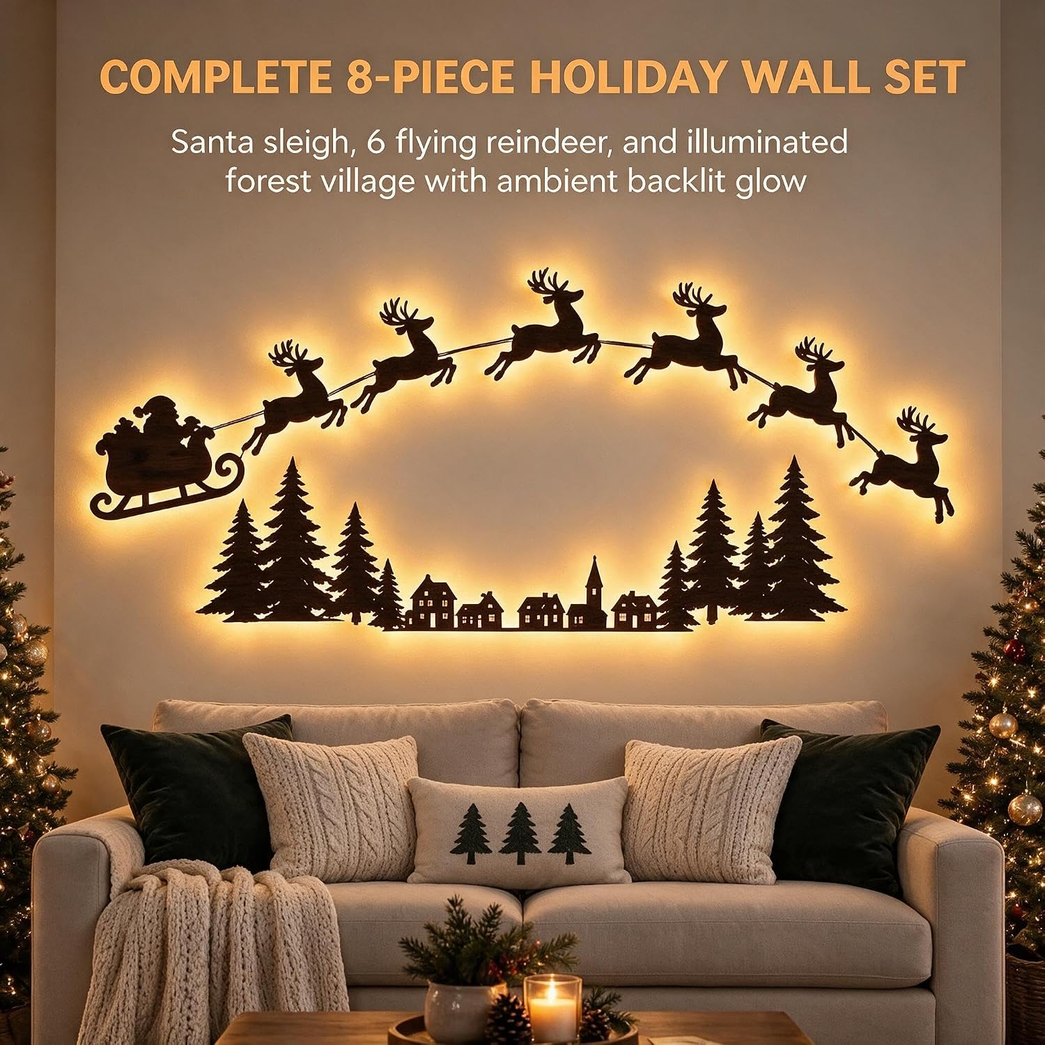 Magical LED Reindeer Christmas Wall Decor