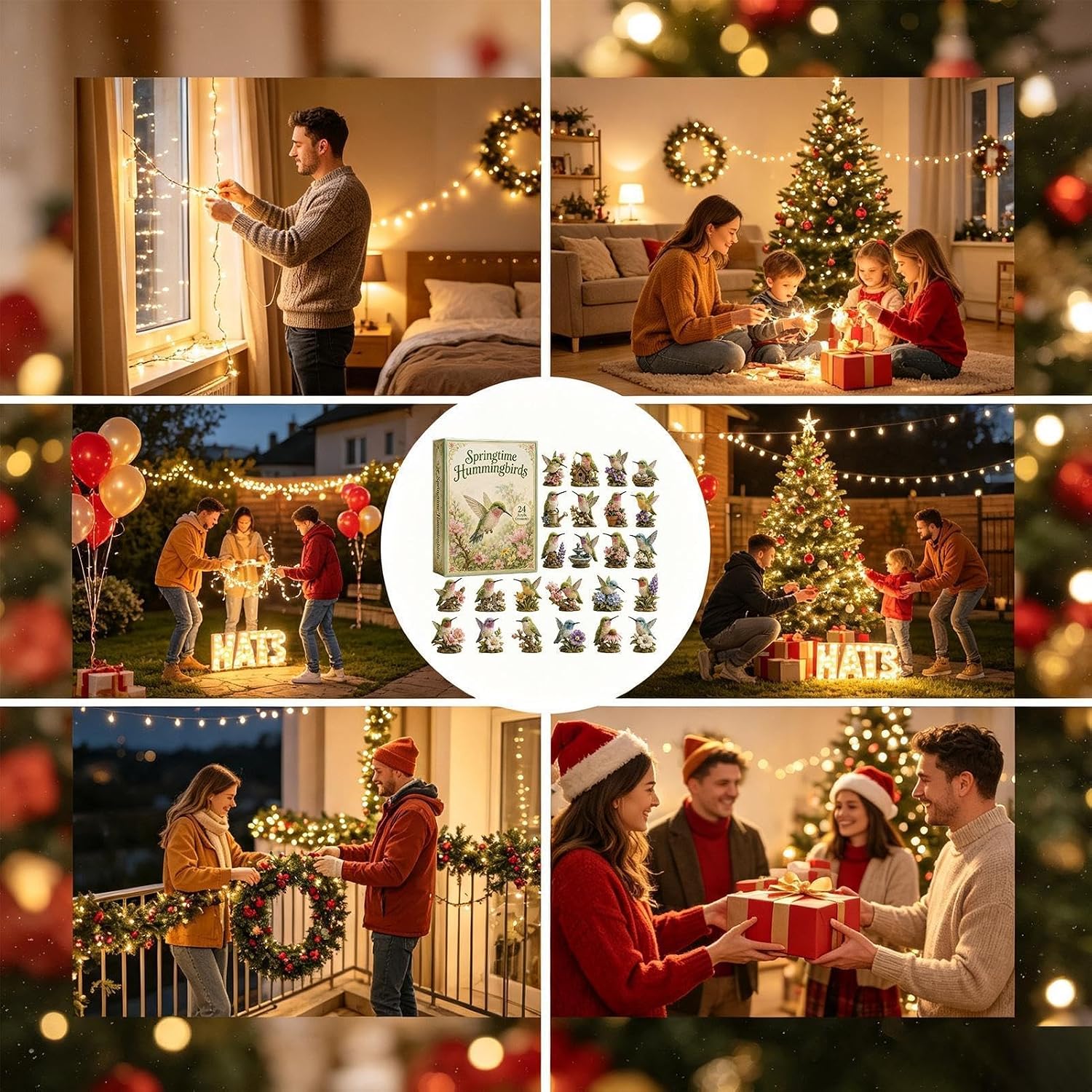 🐦 24-Day Hummingbird Christmas Countdown Wall Calendar