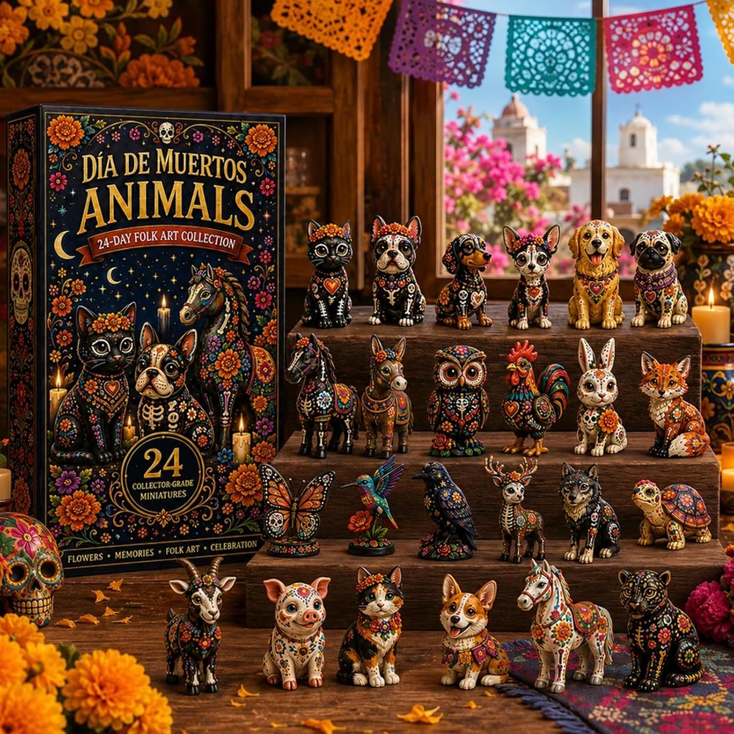 24-Day Ethnic Art Animal Figurine Calendar