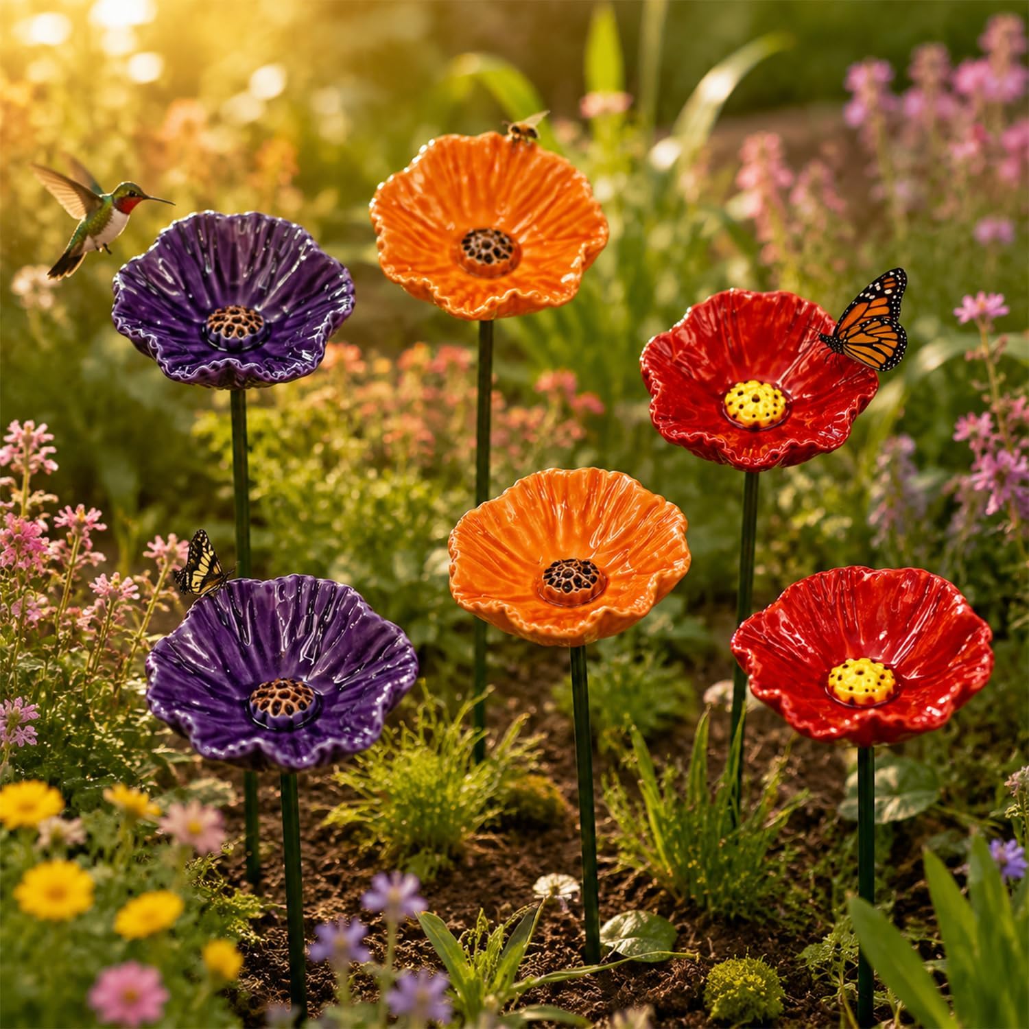 🐝 Bee Watering Garden Stake - A Beautiful Little Oasis for Bees, Butterflies & Pollinators 🌼