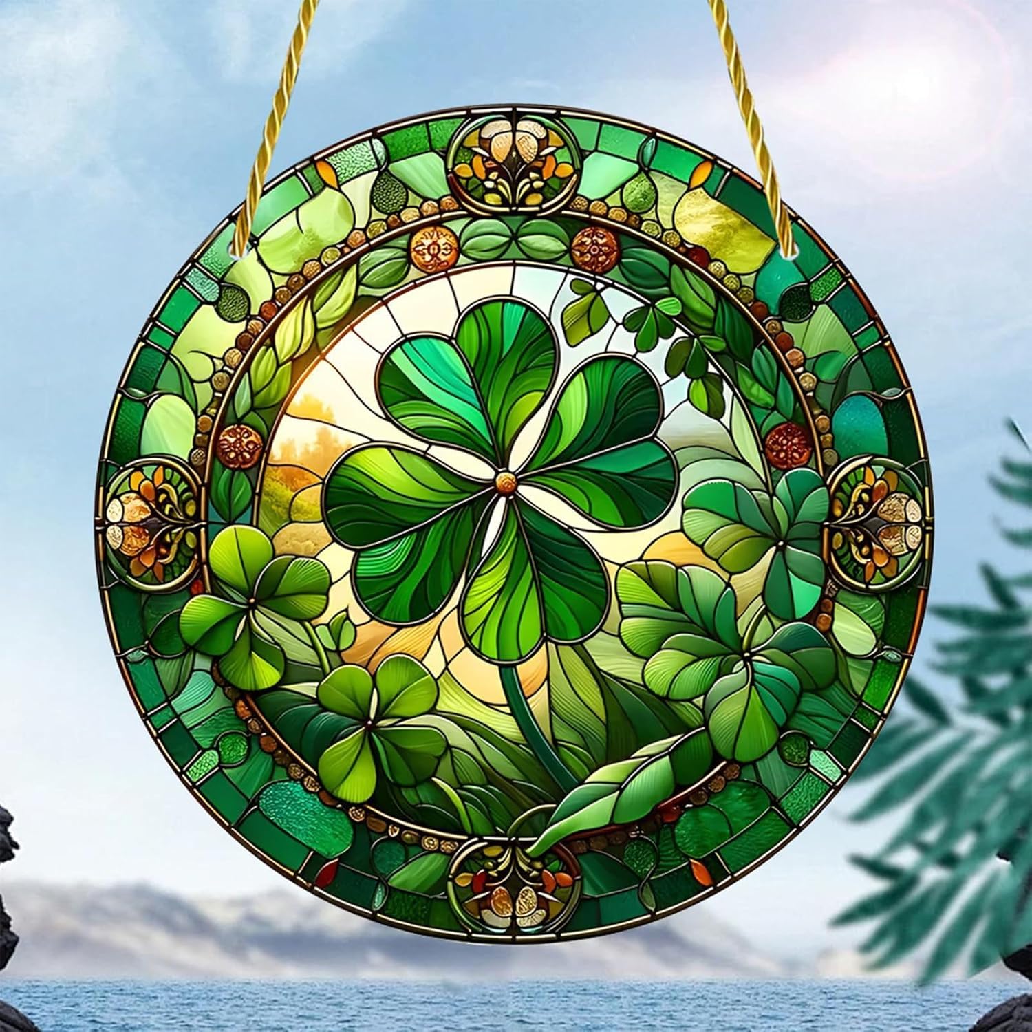 🍀Good Luck Clover Suncatcher - Represents Faith, Hope And Love