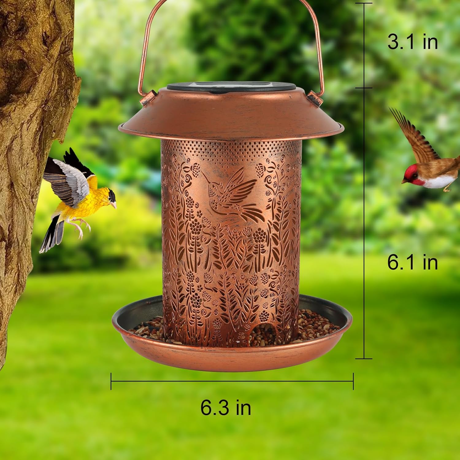 Enchanting Hummingbird Solar Bird Feeder