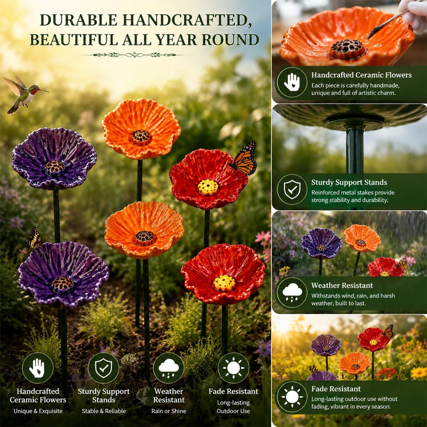 🐝 Bee Watering Garden Stake - A Beautiful Little Oasis for Bees, Butterflies & Pollinators 🌼